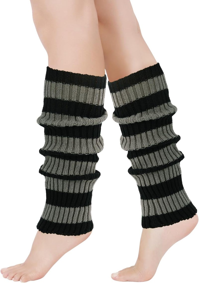 Junely Leg Warmers for Women 80s Cable Knit Leg Warmer for Ballet Dance Figure Skating Yoga Party Junior Neon Long Socks - Image 1